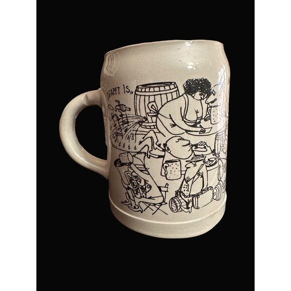 Süddeutsche Zeitung German Ceramic Beer Stein Mug 1L With Comical Cartoon Design - Picture 6 of 7